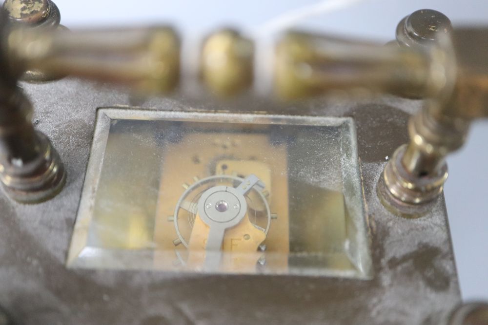 An enamelled faced carriage timepiece